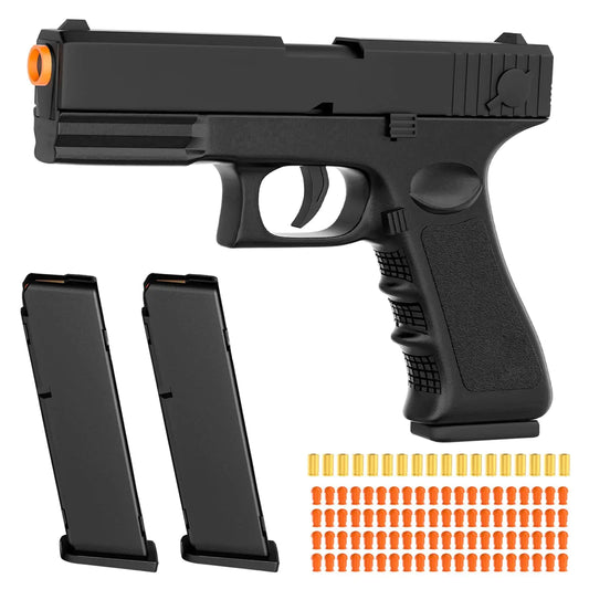 Toy Gun - Stress Shot with Semi-Automatic Mode Realistic Shell Ejecting Toy Guns Birthday (Black)